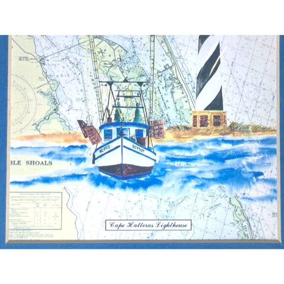 Cape Hatteras Lighthouse Nautical Themed Art Print By Moore Art Inc. - Picture 2 of 4